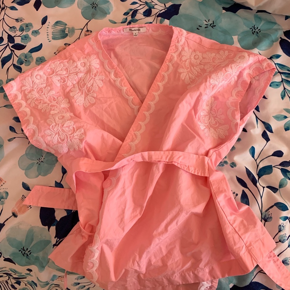 Pink Madewell Wrap Top